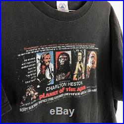 Vintage 90s Planet of the Apes T Shirt Size Large Charlton Heston Movie Promo