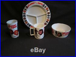 Vintage Apjac Planet of the Apes Dinnerware Set (Plate, Bowl, Mug, Tumbler)