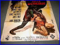 Vintage MOVIE POSTER Large ITALY 1968 PLANET OF THE APES 39x55