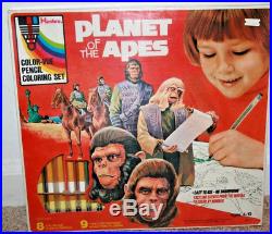 Vintage Planet of the Apes POTA 9 Color by Number Picture Sheets ColorVue Hasbro