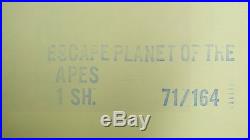Vtg 1971 Escape From Planet Of The Apes Us Orig 1sh 27x41 Movie Poster Taylor