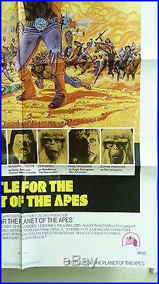 Vtg 1973 Battle For The Planet Of The Apes Us 1sh 27x41 Orig Movie Film Poster