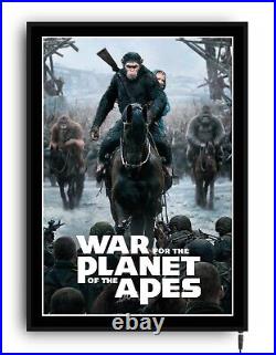 WAR FOR THE PLANET OF THE APES Light up movie poster led sign cinema film room